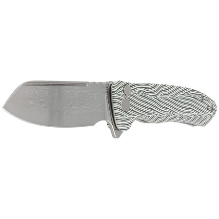 Kubey Creon Knife White/Green G10, Damascus (KU336A)