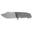 Reate District 9 V2 Knife Dark Bead Blast Titanium, Blue HD, Satin 154CM (9D-V2 TDBB SAT)
