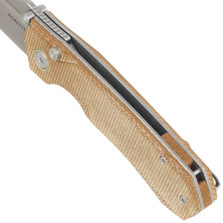 Remette Rhino MC319BR Knife Brown Micarta, Stonewashed 14C28N