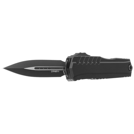 Nóż automatyczny OTF Microtech Cypher II D/E Black Aluminium, Black M390MK by Deryk Munroe and Tony Marfione (1242-1T)