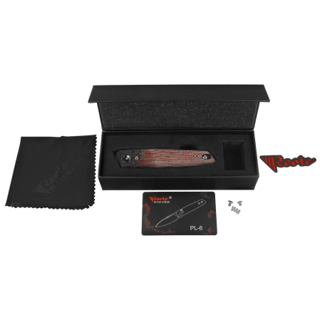 Reate PL-6 Knife Red / Black Micarta, Satin Nitro-V (PL-6 RDBKM SAT)