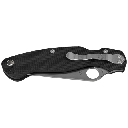 Spyderco Military 2 Knife Black G10, Satin CPM S30V by Sal, Eric Glesser (C36GPS2)