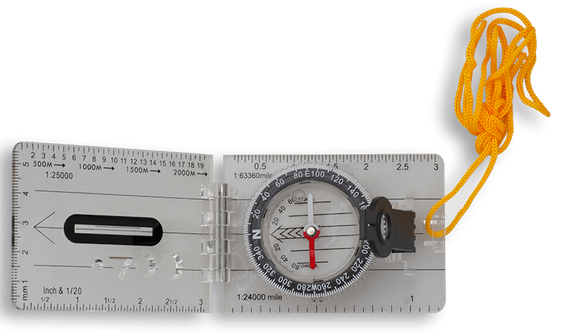 Barbaric Compass with Magnifying Glass, Transparent PVC (33191)