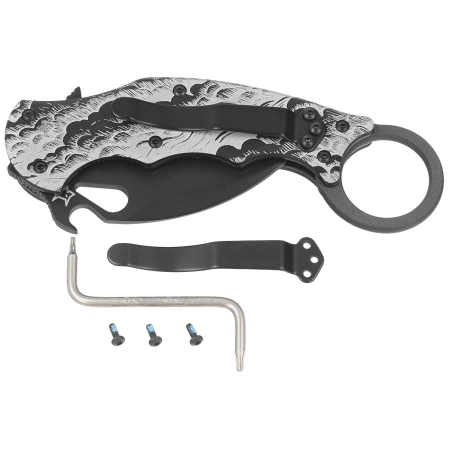 Nóż składany Fox The Storm Karambit Black Aluminium, Black N690Co (FX-599 ALB-2)