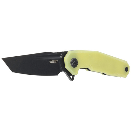 Nóż składany Kubey Carve Translucent Yellow G10, Blackwashed AUS-10 (KB237J)