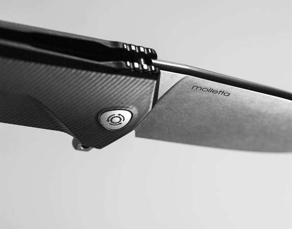 Nóż składany LionSteel KUR Black G10, Stonewashed Sleipner by Molletta (KUR BK)