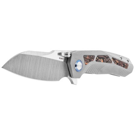 Remette Kestrel Knife Gray Titanium/Copper Foil Carbon Fiber, Satin CPM S35VN (RTPO-C)