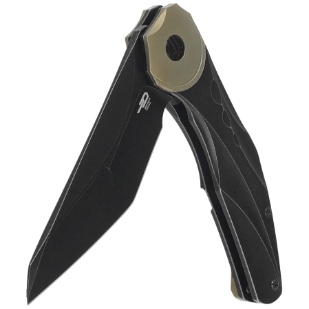 Nóż składany Bestech Excentric Black Titanium, Black Stonewashed M390 by Kombou and TNT Knives (BT2412B)