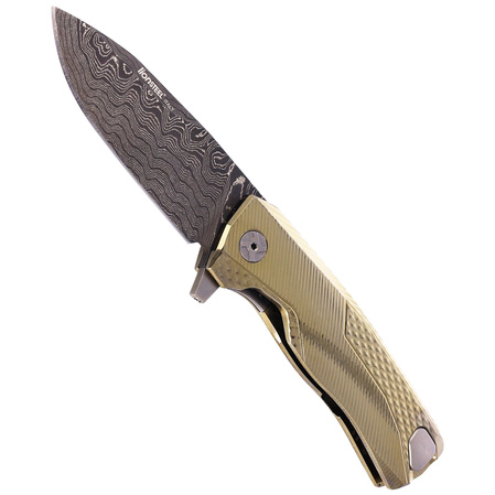 Nóż składany LionSteel ROK Gold Titanium, Chad Nichols Scrambled Damascus (ROK DD GL)