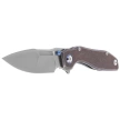 Nóż składany Remette TwoFace Blue Stonewashed Titanium, Fine Grinding Pearlescent M390 (DSTF-B)