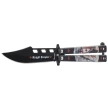 Nóż motylek Martinez Albainox Balisong Black Templar 3D Design Steel, Black 3Cr13Mov (02269)