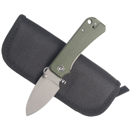 CIVIVI Knife Baby Banter Green Micarta, Gray Stonewashed by Ben Petersen (C19068SB-1)
