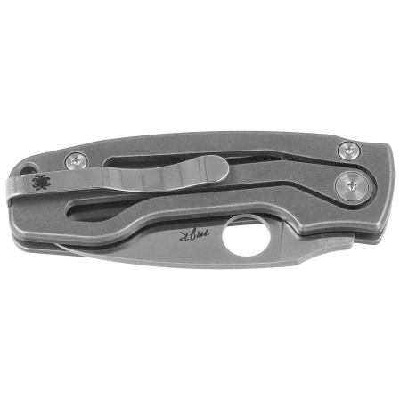 Nóż składany Spyderco Pits 2 Slipit Gray Titanium, Satin M398 by Mike Read (C269TIP)