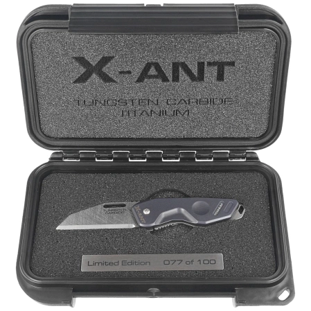 Extrema Ratio X-ANT LE No 077/100 Blue Titanium Knife, Sandblast Sintered Tungsten Carbide (04.1000.0467/MD/TI)