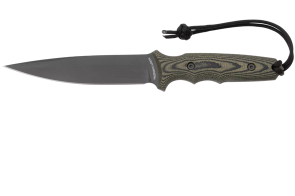 Spartan Blades Harsey Clandestina Knife Camo Linen Micarta, Black PVD MagnaCut by William W. Harsey (SB57BKCMKYBK)