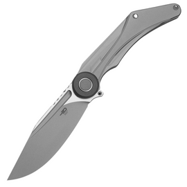 Nóż składany Bestech Seraph Grey Titanium, Bead Blasted / Satin M390 by Kombou (BT2403A)