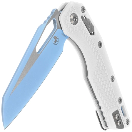 Microtech MSI S/E Ram-Lok White Tri-Grip Polymer, Sky Blue M390MK by Tony Marfione (210T-1PMCWH-Y7)
