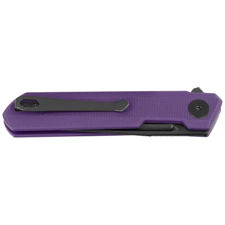 Bestechman Mini Dundee DD Knife Purple G10, Black PVD D2 by Ostap Hel (BMK08D)