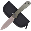 CIVIVI Knife Button Lock Elementum Dark Green Micarta, Gray Stonewashed (C2103C)