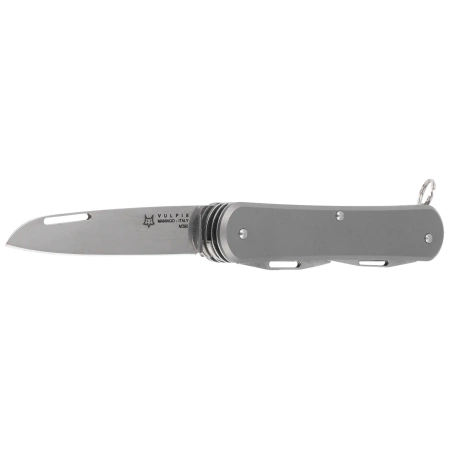 Fox Vulpis S4 Sandblasted Titanium, Polished M390 Pocket Knife (FX-VP130-S4 TI)