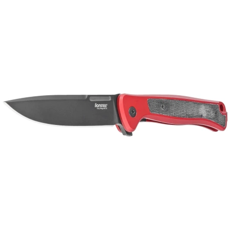 Nóż składany LionSteel Skinny Red Aluminium/Black Canvas Micarta, Old Black MagnaCut by Molletta (SK01A RB)