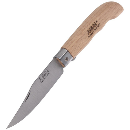 MAM Sportive knife with lock, Medium Light Beach Wood 83mm (2046-LW)