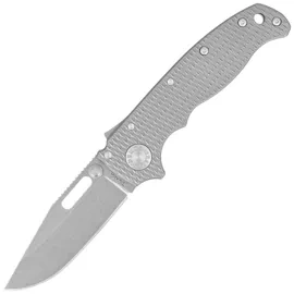 Demko AD20.5 Clip Point Knife Milled Titanium, Stonewashed CPM 20CV by Andrew Demko (205-20CV-TI-TEX-CP)