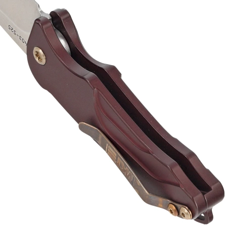 Medford Smooth Criminal Auto Red Aluminum, Bronze HW/Clip, Tumbled S45VN by Greg Medford (MKA0394TQ-41AR-T1C1-Q4)