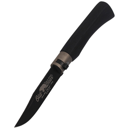 Antonini Old Bear M Total Black Folding Knife, Brass Ring (9303/19_MNK)