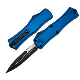 Microtech Hera II Mini Bayonet OTF Knife Tactical Blue Aluminium, Black M390MK by Tony and Sean Marfione (1701M-1BL)