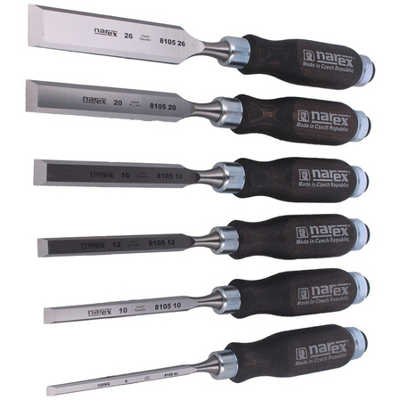 Narex Profi chisel set with side chamfer 6, 10, 12, 16, 20, 26 (853053)