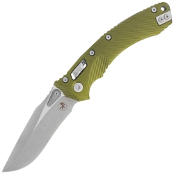 Nóż składany Microtech Amphibian Ram-Lok Fluted OD Green Aluminum , Apocalyptic M390MK by Tony Marfione (137RL-10APFLOD)