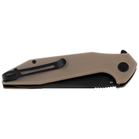 Kubey Nova Knife Tan G10, Blackwashed D2 (KU117K)
