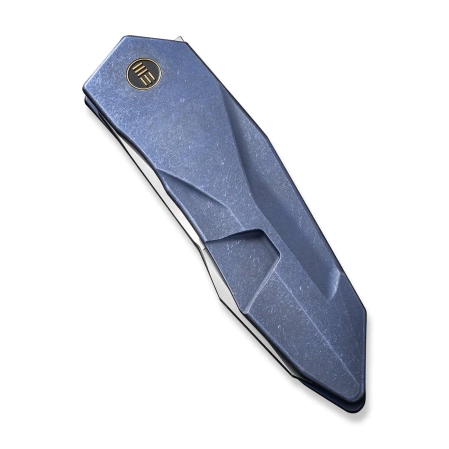 WE Knife Solid Blue Titanium, Polished Bead Blasted CPM 20CV by Gustavo T. Cecchini (WE22028-4)