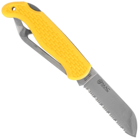 MAC Coltellerie Boat 2 Sailing Knife Yellow PP/TPE, Satin W 1.4034 (MC BOT2.Y)