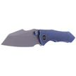 WE Knife High-Fin Blue Titanium, Gray Stonewashed CPM 20CV by Gavko Knives (WE22005-3)