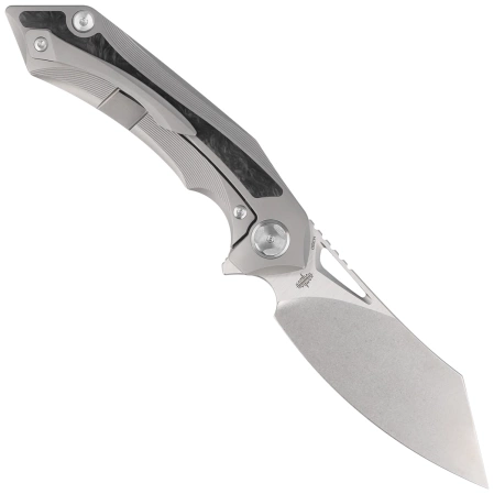 Nóż składany Bestech Kasta Grey Titanium / Marble Carbon Fiber, Mirror Stonewash M390 by Kombou (BT1909A)