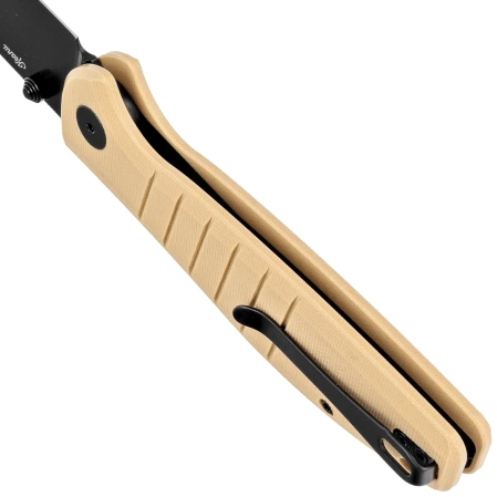 Bestechman Knife Goodboy Khaki G10, Black DLC D2 by Keanu Alfaro (BMK04E)