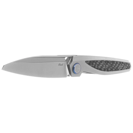 Nóż składany Rike Knife Baidi S Titanium/Carbon Fiber, Bead Blasted M390 (RK-Baidi-S-P/BCF)