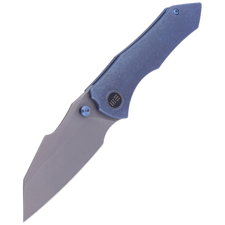 WE Knife High-Fin Blue Titanium, Gray Stonewashed CPM 20CV by Gavko Knives (WE22005-3)