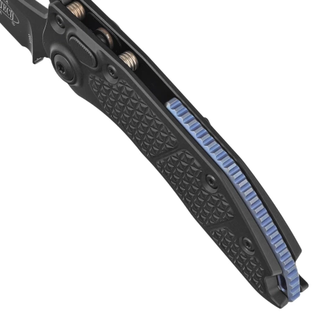 Nóż automatyczny Microtech Stitch-A S/E Black Aluminium, Blue Ti HW, Black M390 by Borka Blades and Tony Marfione (169-1BK-A1TI)