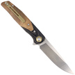 Bestech Ascot Black Carbon Fiber/G10 Lightburl Wood, Satin 14C28N Knife (BG19D)