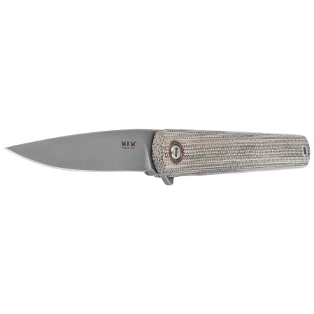 Nóż składany MKM Flame Light Drop Point Green Canvas Micarta / Titanium, Bead Blasted M390 by Michael Zieba (MK FL01-GCT)