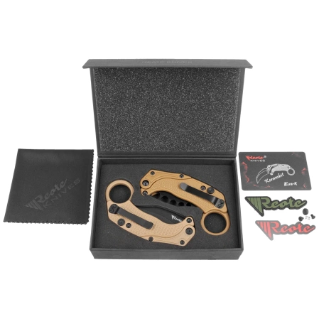Nóż grawitacyjny Reate EXO-K Gravity Karambit Tan Aluminium, Black PVD N690