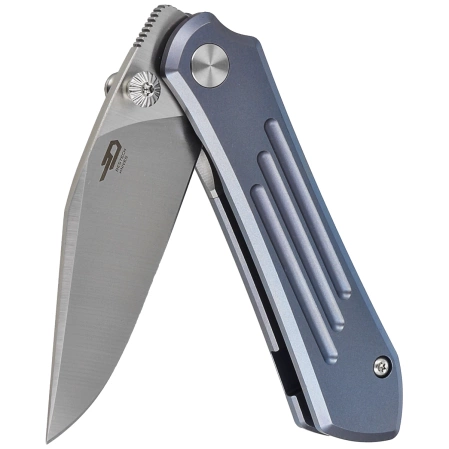 Bestech Icarus Knife Blue Stonewashed Titanium, Satin M390 by Nick Rogers (BT2302E)