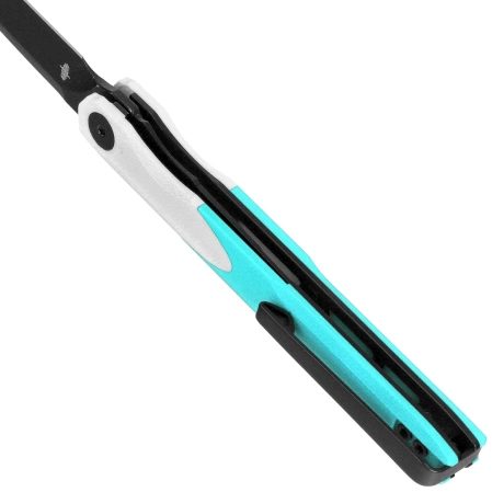 Nóż składany Bestechman Lanza White/Light Blue G10, Grey PVD 14C28N by Grzegorz Grabarski (BMK14D)