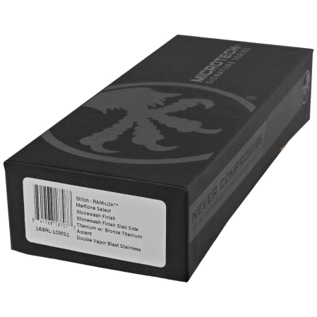 Microtech Marfione Select Stitch Ram-Lok S/E Knife Titanium, Double Vapor Blast HW, Stonewashed M390MK by Borka Blades and Tony Marfione (169RL-10MS1)