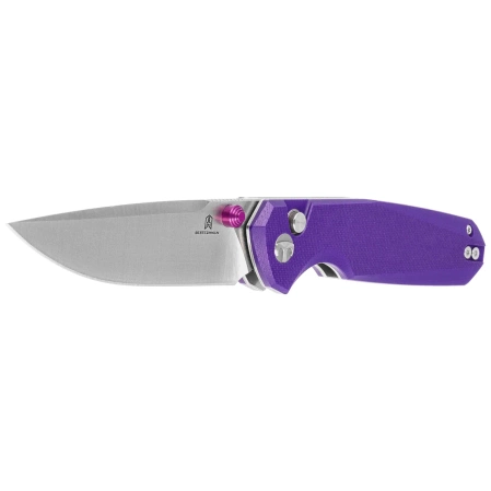 Bestechman Velix Knife Purple G10, Satin/Stonewashed 14C28N by Ostap Hel (BMK07C)