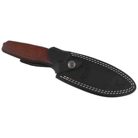 LionSteel Acha Knife Natural Burlap Micarta, Black Stonewashed M390 by Molletta (AH B BLN)