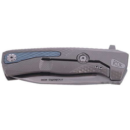 LionSteel ROK Knife Grey Titanium, Satin M390 by Molletta (ROK G)